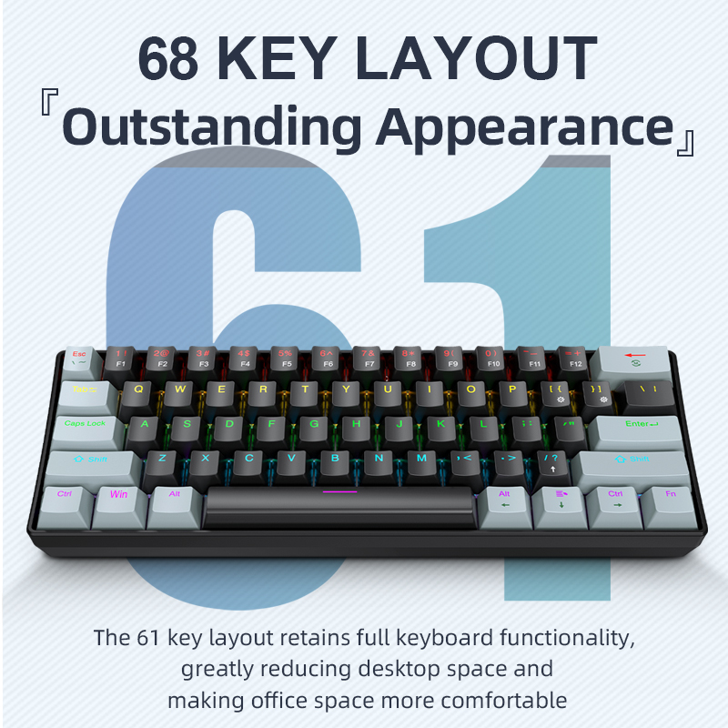 Gaming Keyboard And Mouse Set - APAYADO K61 Mini tastiera meccanica, cablata,