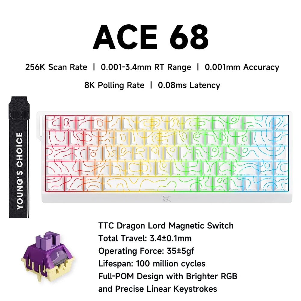 Gaming Keyboard Hall Effect Switches - MCHOSE ACE 68 Interruttore magnetico Tastiera